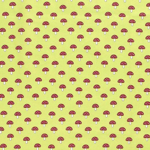 Baumwolle Fliegenpilz auf Lime