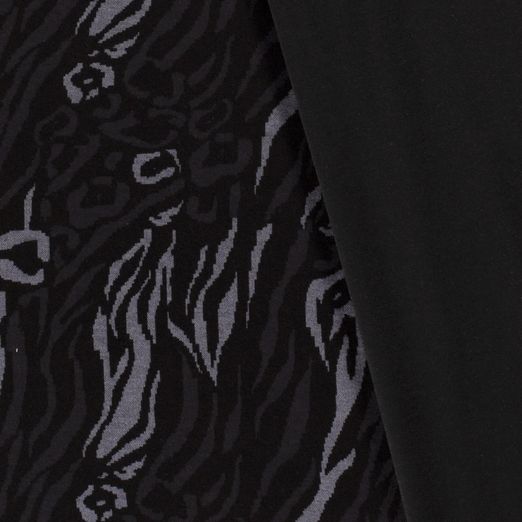 Romanit Jersey Tigermuster Grau auf Schwarz
