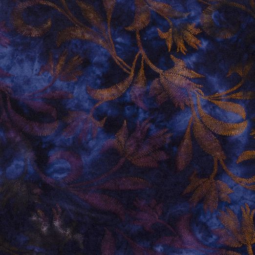 Jersey Jacquard Burnout Blumenranken Senfgelb auf Marine Jersey Jacquard Burnout Blumenranken Senfgelb auf Marine