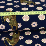 Jersey Polyester Indian Leopard Dunkelblau