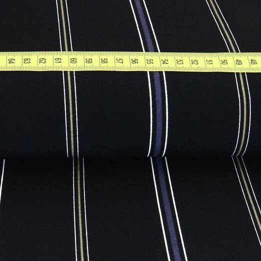 Jersey Polyester DOUBLE Nadelstreifen Schwarz