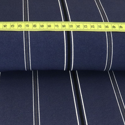 Jersey Polyester DOUBLE Nadelstreifen Dunkelblau
