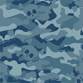 Baumwolle Camouflage Skulls Rauchblau Baumwolle Camouflage Skulls Rauchblau