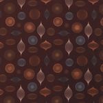 Baumwolle WEIHNACHTEN Foliendruck Weihnachtskugeln auf Rotbraun