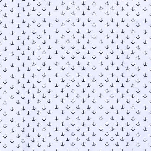 Baumwolle Kleine Dunkelblaue Anker auf Hellblau Baumwolle Kleine Dunkelblaue Anker auf Hellblau