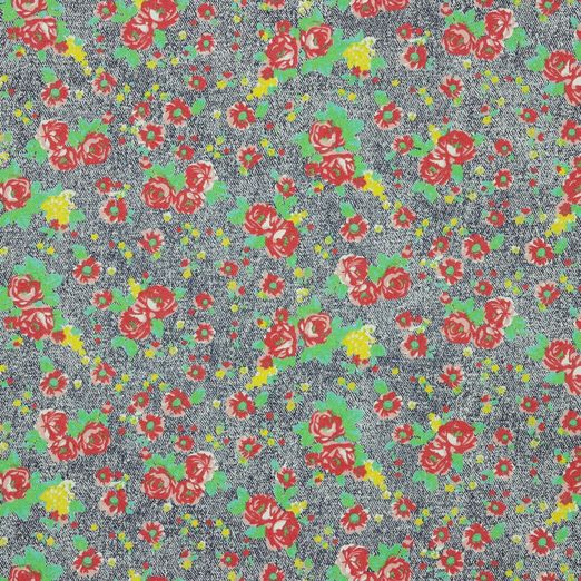 Jeans Red Roses auf Dunkelblau