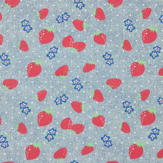 Jeans Strawberry auf Jeansblau