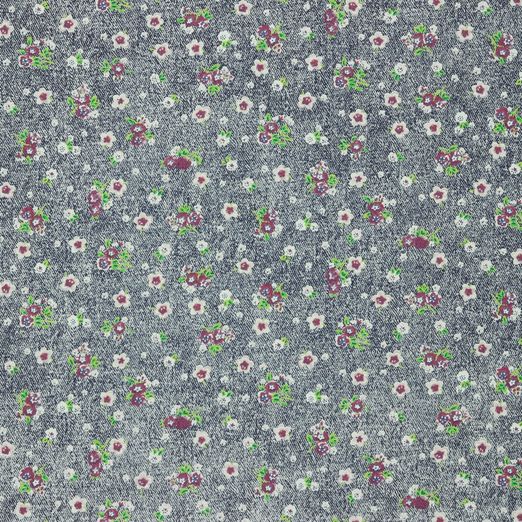 Jeans Violette Blumen auf Dunkelblau