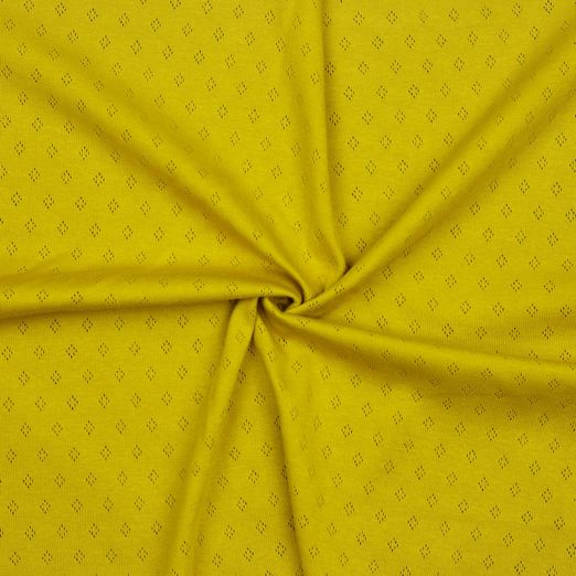 Feinstrickjersey Ajour Sonnengelb Feinstrickjersey Ajour Sonnengelb