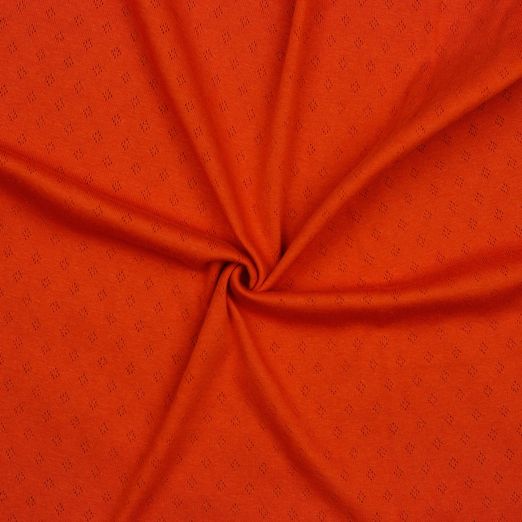 Feinstrickjersey Ajour Tieforange Feinstrickjersey Ajour Tieforange