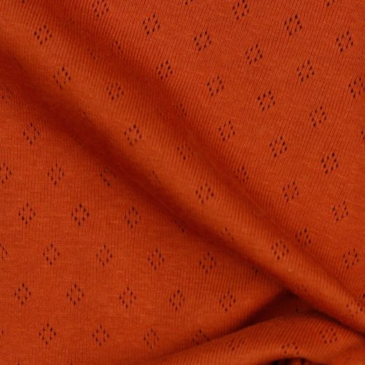 Feinstrickjersey Ajour Blutorange Feinstrickjersey Ajour Blutorange