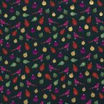 Baumwolle WEIHNACHTEN Foliendruck Vögelchen und Christbaumkugeln auf Petrol