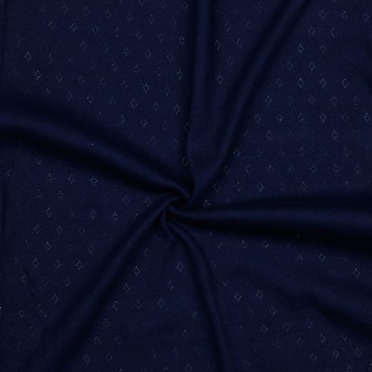 Feinstrickjersey Ajour Dunkelblau Feinstrickjersey Ajour Dunkelblau