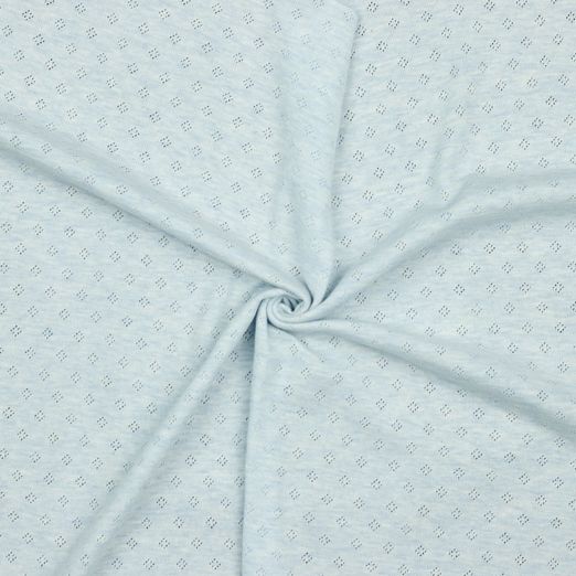Feinstrickjersey Ajour Hellblau Meliert Feinstrickjersey Ajour Hellblau Meliert
