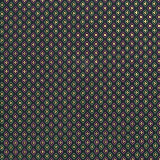 Baumwolle WEIHNACHTEN Foliendruck Rautenmuster auf Petrol