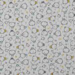 Feinstrickjersey Ajour Pointoille Häschen, Bärchen & Vögelchen auf Weiß