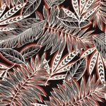 Bekleidungsstoff Viskose Krepp Palmenblätter Blutorange