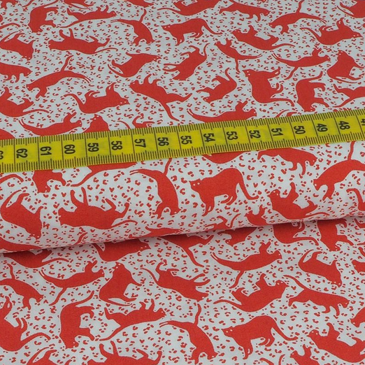 Viskose Tiger Creme/Blutorange