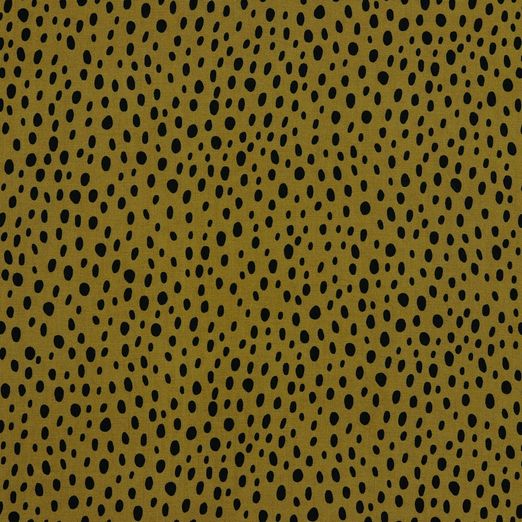 Bekleidungsstoff Viskose Dots auf Senfgelb