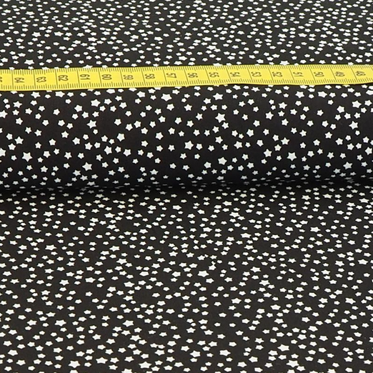 Viskose Blusenstoff Small Stars Schwarz