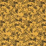 Bekleidungsstoff Viskose Rosenhecke auf Senfgelb Bekleidungsstoff Viskose Rosenhecke auf Senfgelb