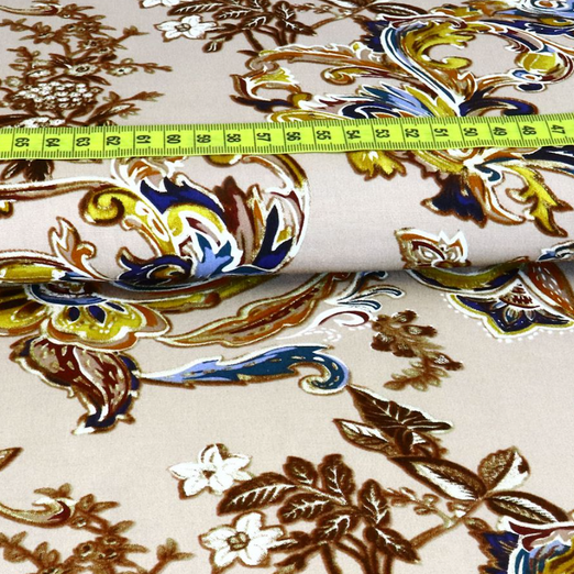 Viskose Blusenstoff Mixed Flower auf Beige