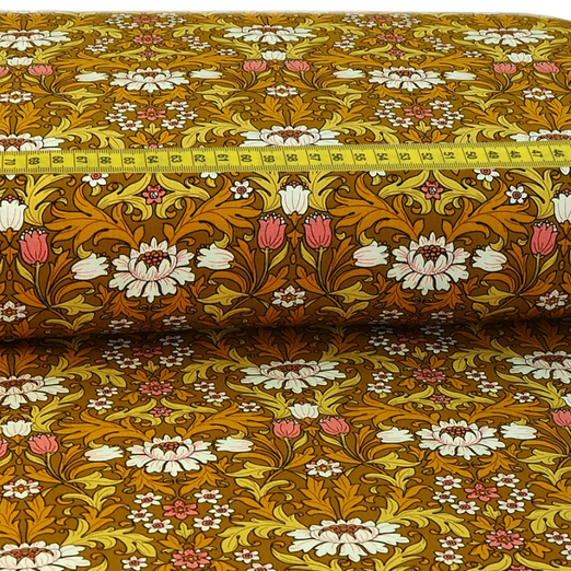 Bekleidungsstoff Viskose Tulip Dream auf Ockergelb