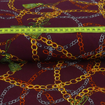 Viskose Blusenstoff Chains Weinrot