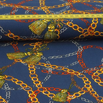 Viskose Blusenstoff Chains Rauchblau