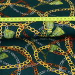 Viskose Blusenstoff Chains Dunkelgrün