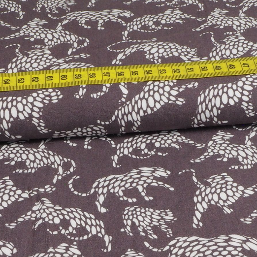 Viskose Weiße Tiger auf Taupe