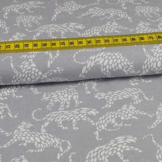 Viskose Weiße Tiger auf Hellgrau Viskose Weiße Tiger auf Hellgrau