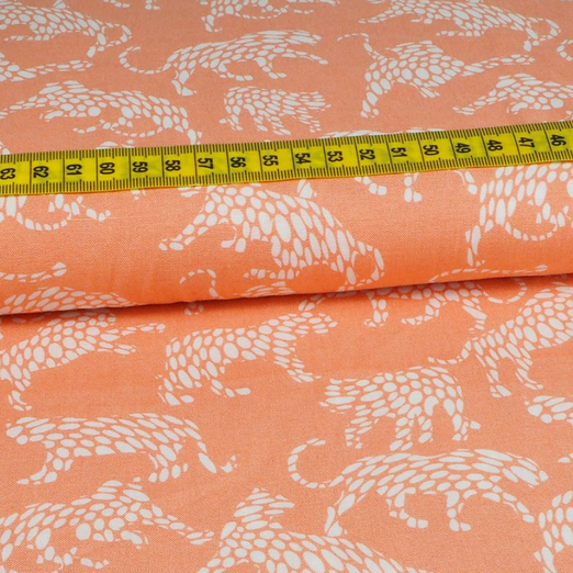 Viskose Weiße Tiger auf Apricot Viskose Weiße Tiger auf Apricot