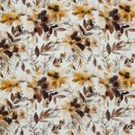 Bekleidungsstoff Viskose GLITZER Blüten auf Creme Digital