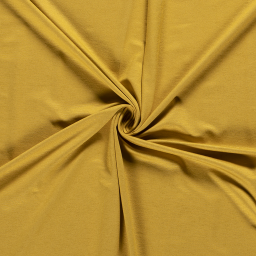 Viskose Jersey Uni dunkles Senfgelb Viskose Jersey Uni dunkles Senfgelb