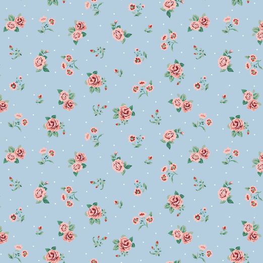 Soft Sweat Roses auf Hellblau BIO