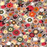 Jersey Fleurs sur Taupe