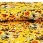 Jersey Elegance Flowers auf Senfgelb