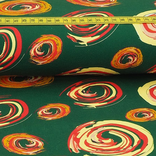 Jersey Bunte Kreise auf Dunkelgrün Jersey Bunte Kreise auf Dunkelgrün