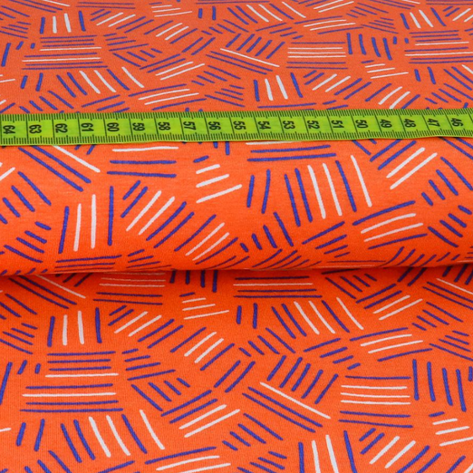 Viskose Jersey Sticks auf Orange Viskose Jersey Sticks auf Orange