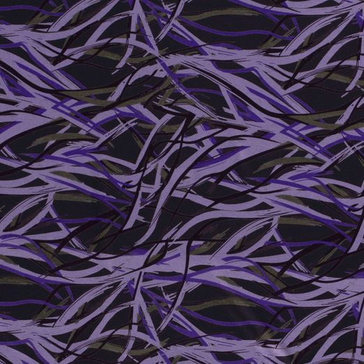 Viskose Jersey Zweige Lila auf Dunkelblau Viskose Jersey Zweige Lila auf Dunkelblau