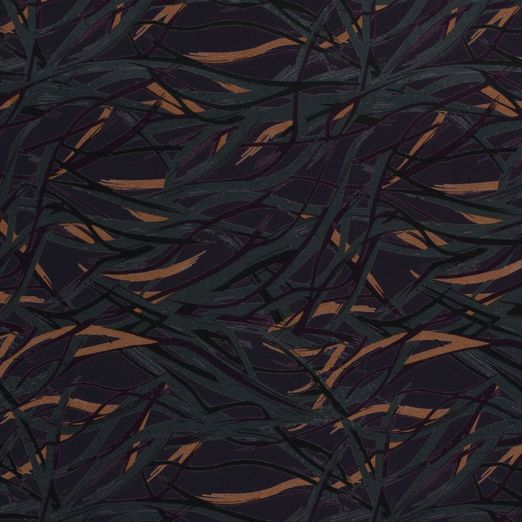 Viskose Jersey Zweige Dunkelgrün auf Dunkelblau Viskose Jersey Zweige Dunkelgrün auf Dunkelblau