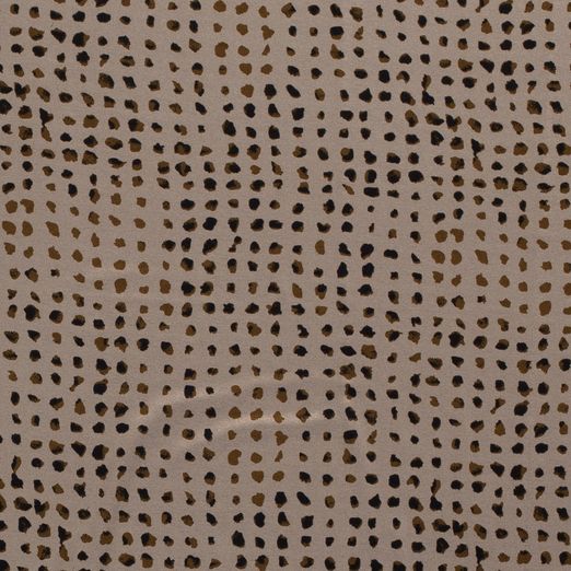 Viskose Jersey Kleckse Braun auf Hellem Khaki