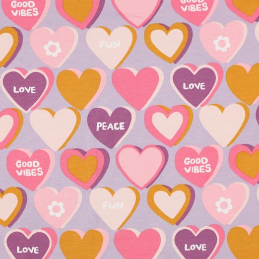 Sommersweat Hearts auf Flieder