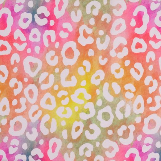 Sommersweat Leoprint Rainbow mit Pink