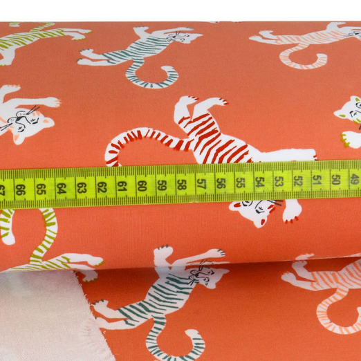 Sommersweat Friendly Tiger auf Altrosa