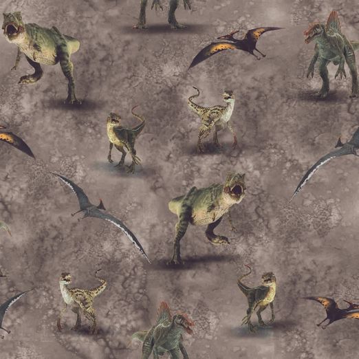 Sommersweat Jurassic Park Dinos & Flugsaurier Taupe LIZENZ Digital