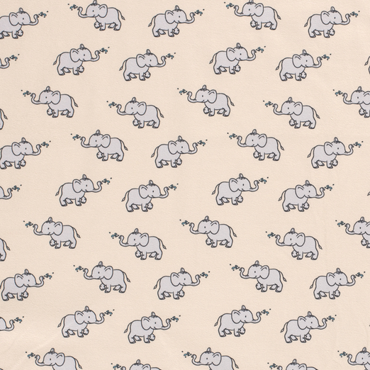 Jersey Sweet Elephant auf Hellbeige Jersey Sweet Elephant auf Hellbeige