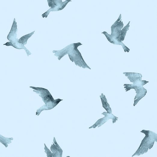 Jersey Pastellschwalben auf Hellblau Digital