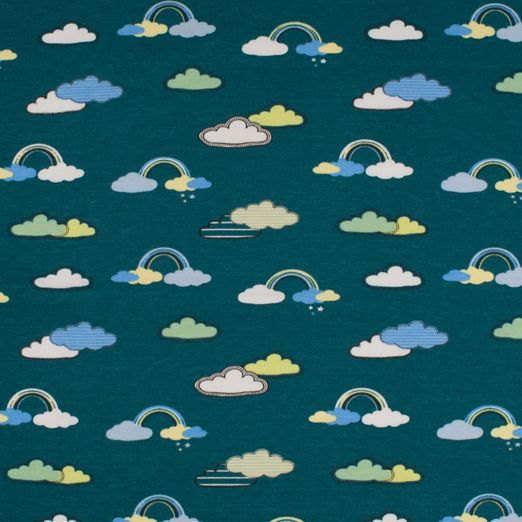 Jersey Wolkenregenbögen auf Petrol